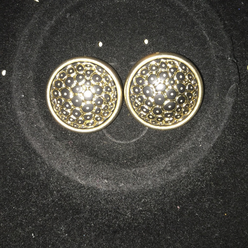 Vintage Leopard Print Circle Clip Ons
